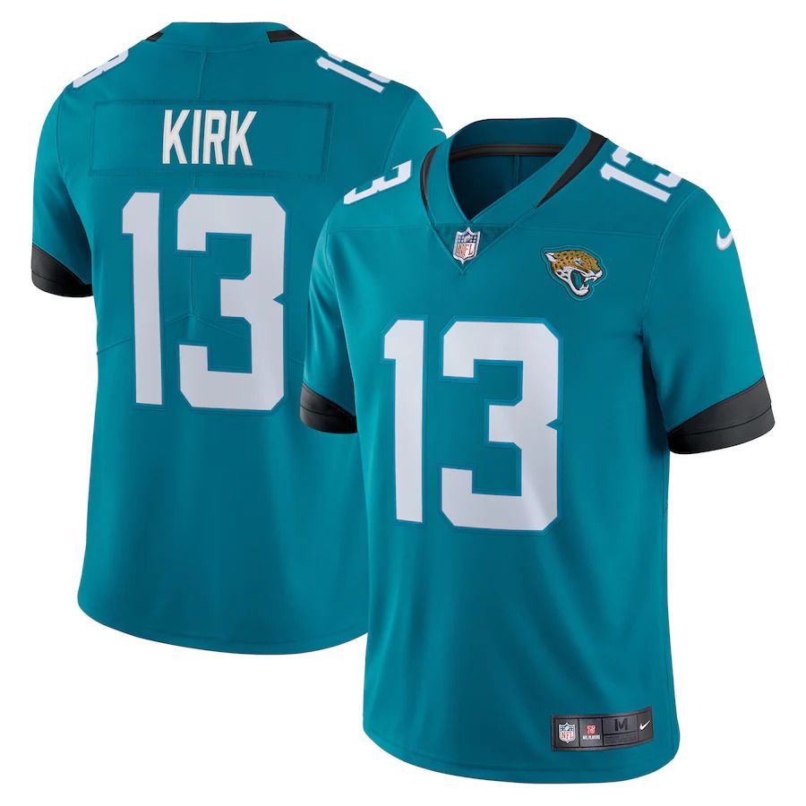 Men Jacksonville Jaguars 13 Christian Kirk Nike Teal Team Logo Vapor Limited NFL Jersey